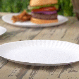 9 Inch Disposable White Uncoated Paper Plates - Comfy Package