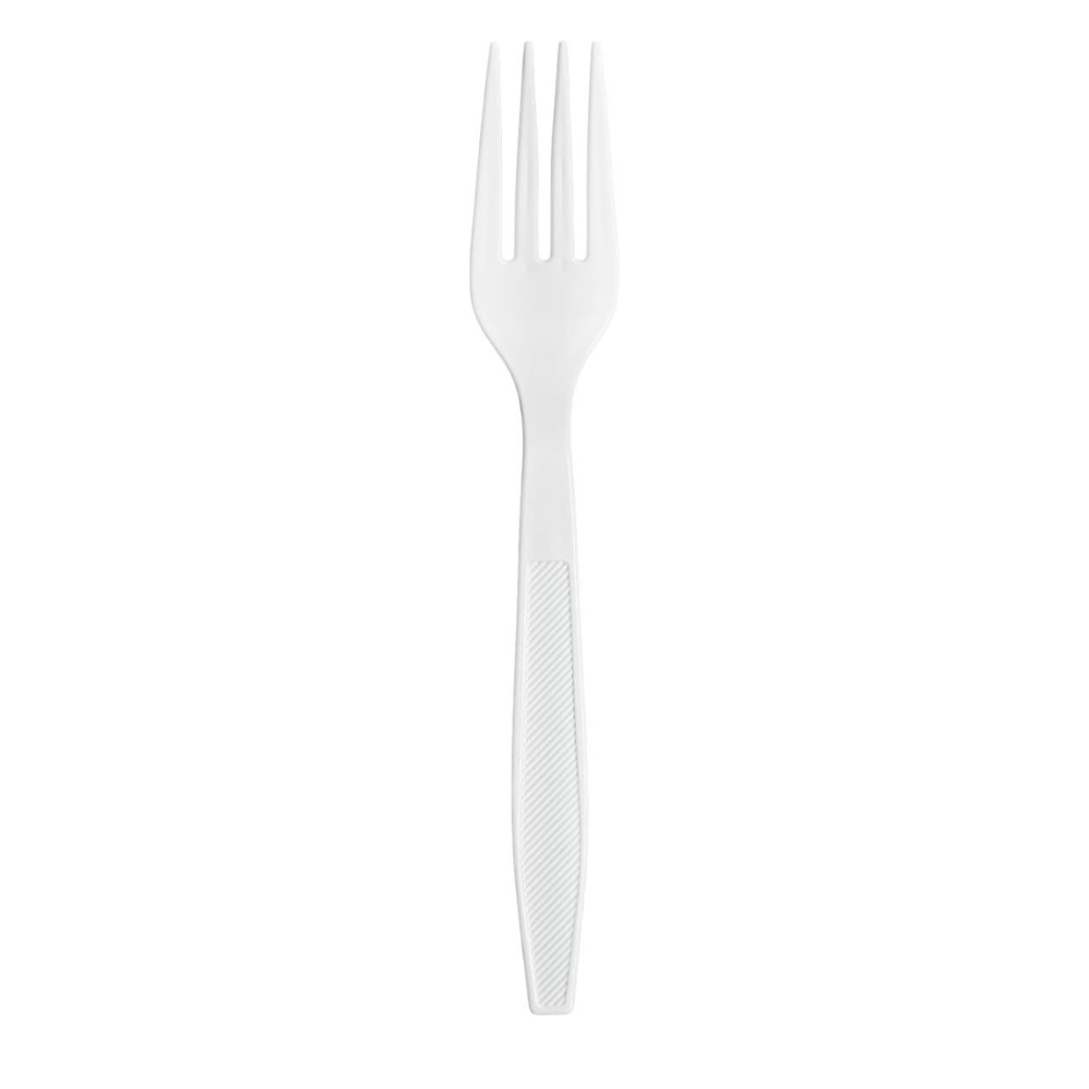 [Case of 1800] Heavy Duty Disposable Basic Plastic Forks - White