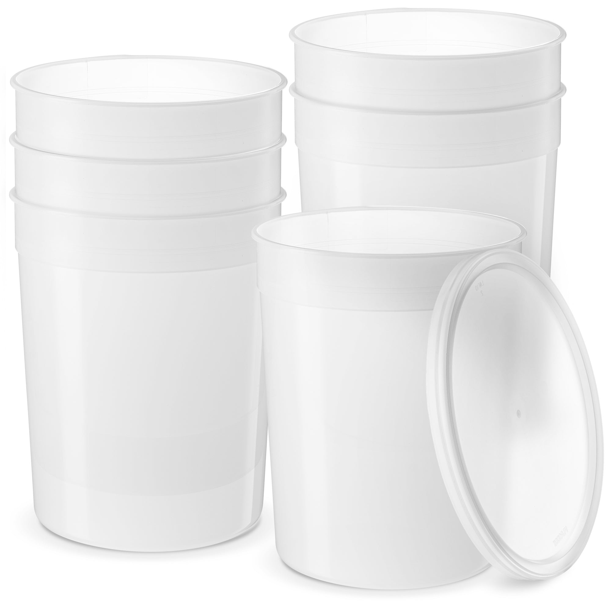 128 oz. Plastic Food Storage Deli Containers With Lids, Ice Cream Bucket & Soup Pail