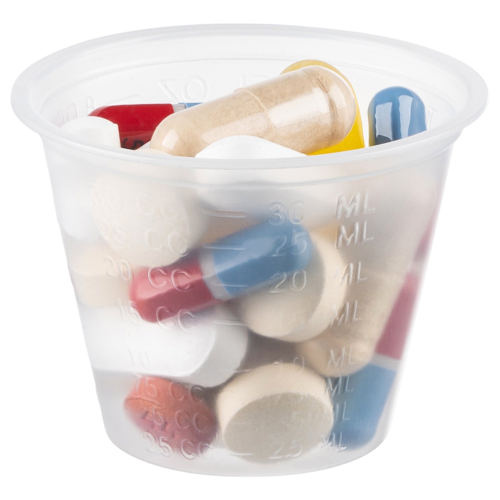 [1 oz.] Plastic Disposable Medicine Measuring Cup for Liquid Medicine, Epoxy, & Pills