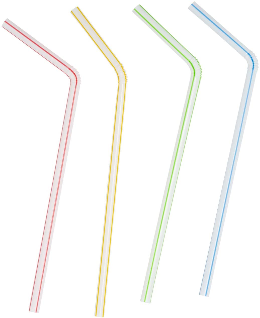 Striped Flexible Drinking Straws