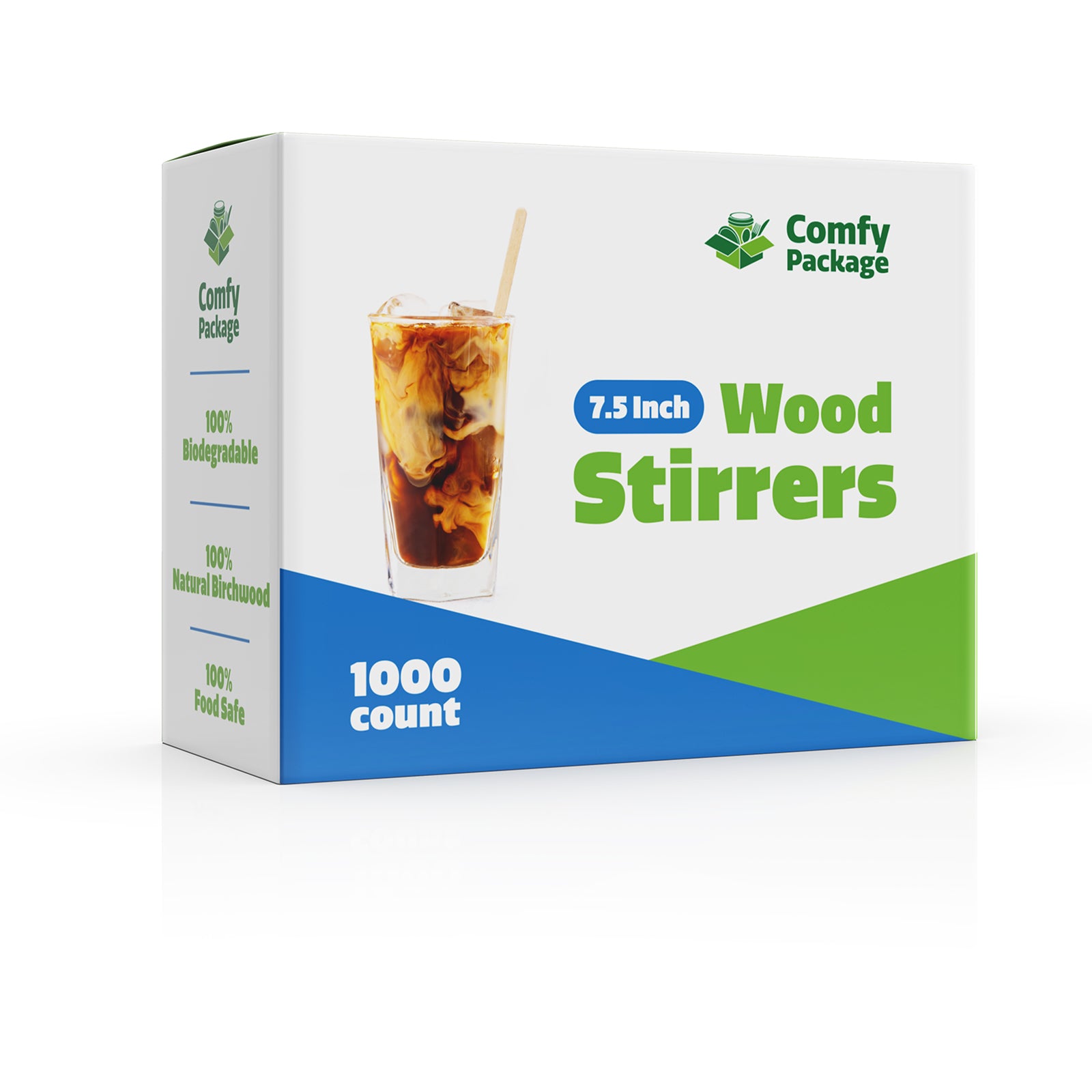 [7.5 Inch] Wooden Coffee Stirrers - Wood Stir Sticks (Formerly Comfy Package)