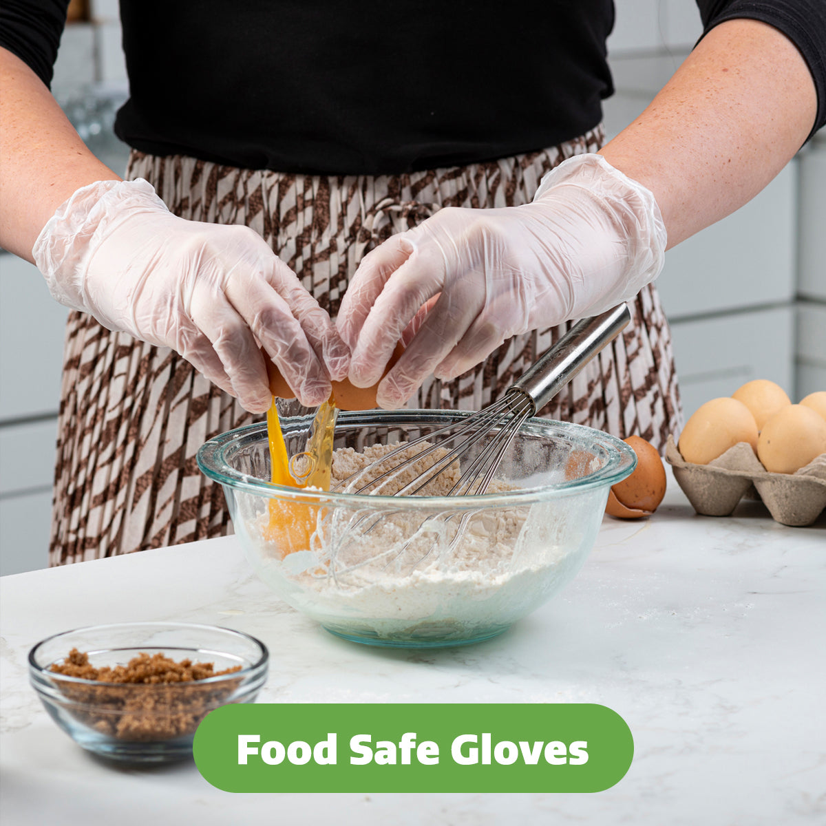 Clear Powder Free Vinyl Disposable Plastic Gloves - Medium