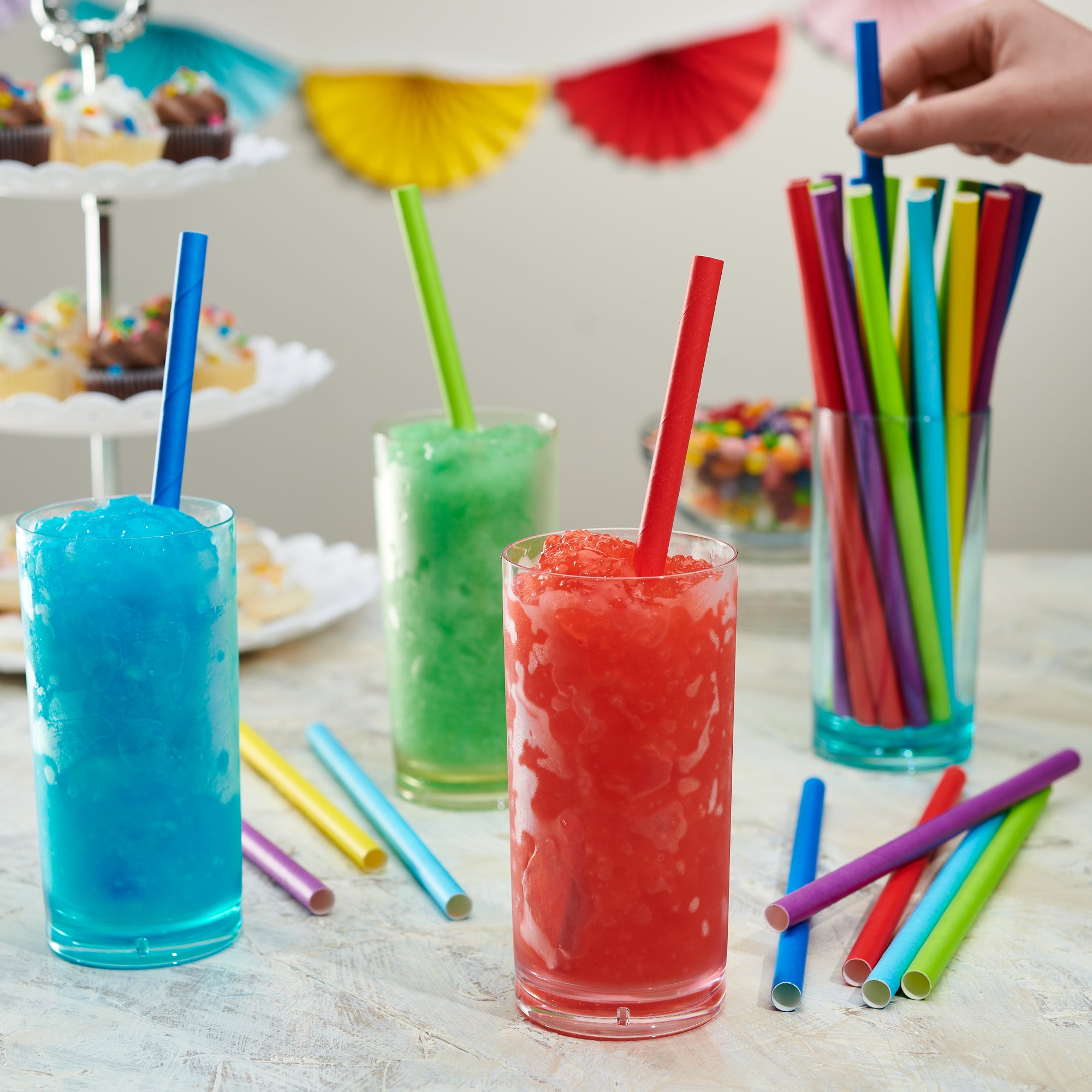 Paper Jumbo Smoothie Straws,100% Biodegradable Assorted Colors