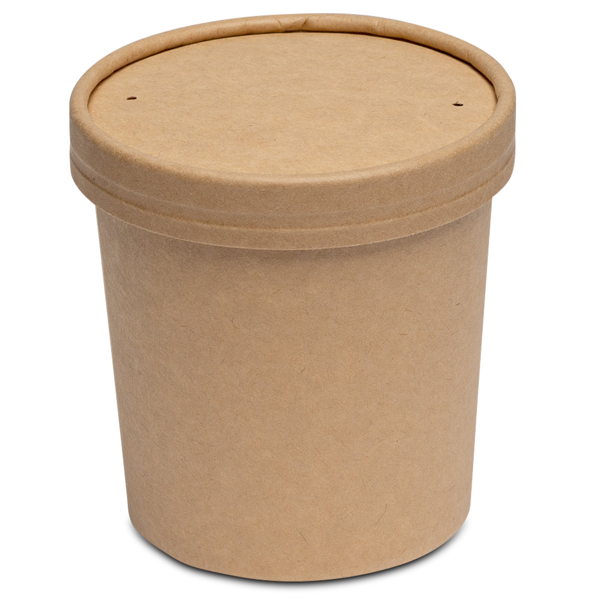 16 oz. Paper Food Containers With Vented Lids, To Go Hot Soup Bowls, Disposable Ice Cream Cups, Kraft