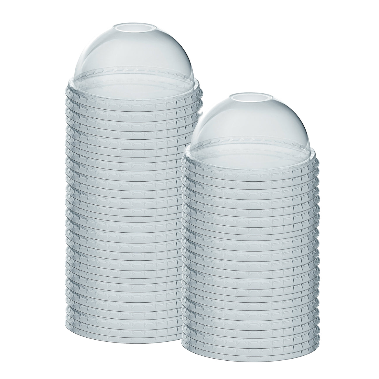 Crystal Clear PET Plastic Dome Lids With Straw Slot for 12, 16, 20 & 24 oz. Milkshake Cups