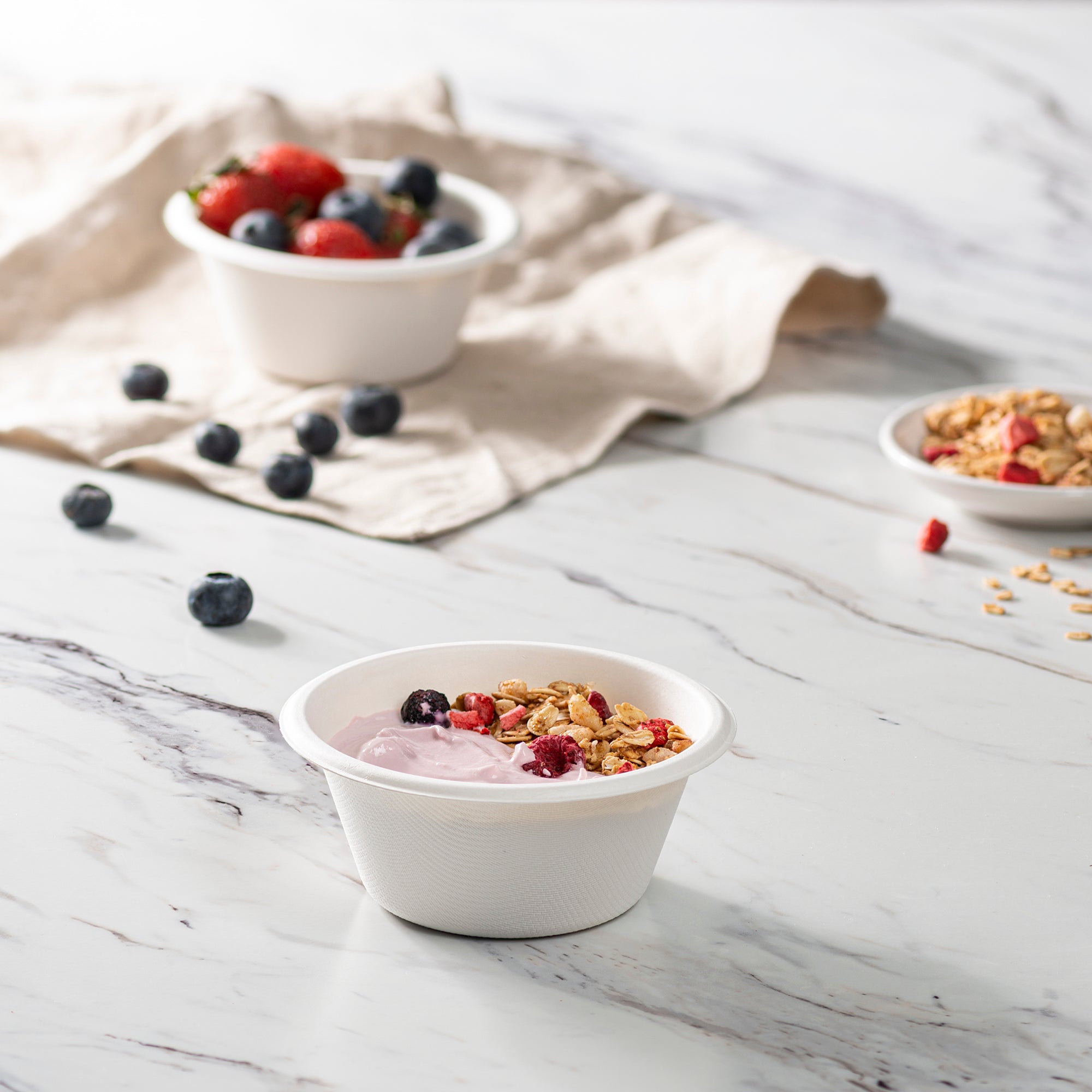 100% Compostable 8 oz. Heavy-Duty Bowls Eco-Friendly Disposable Sugarcane Paper Bowls…