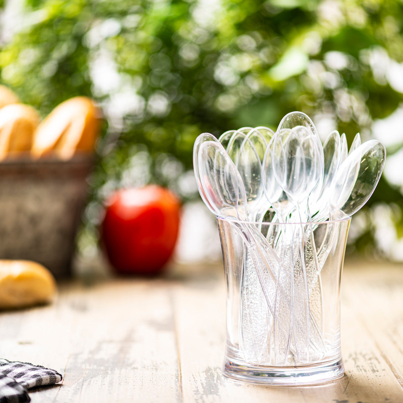 [Case of 1000]  Heavyweight Clear Plastic Tea Spoons