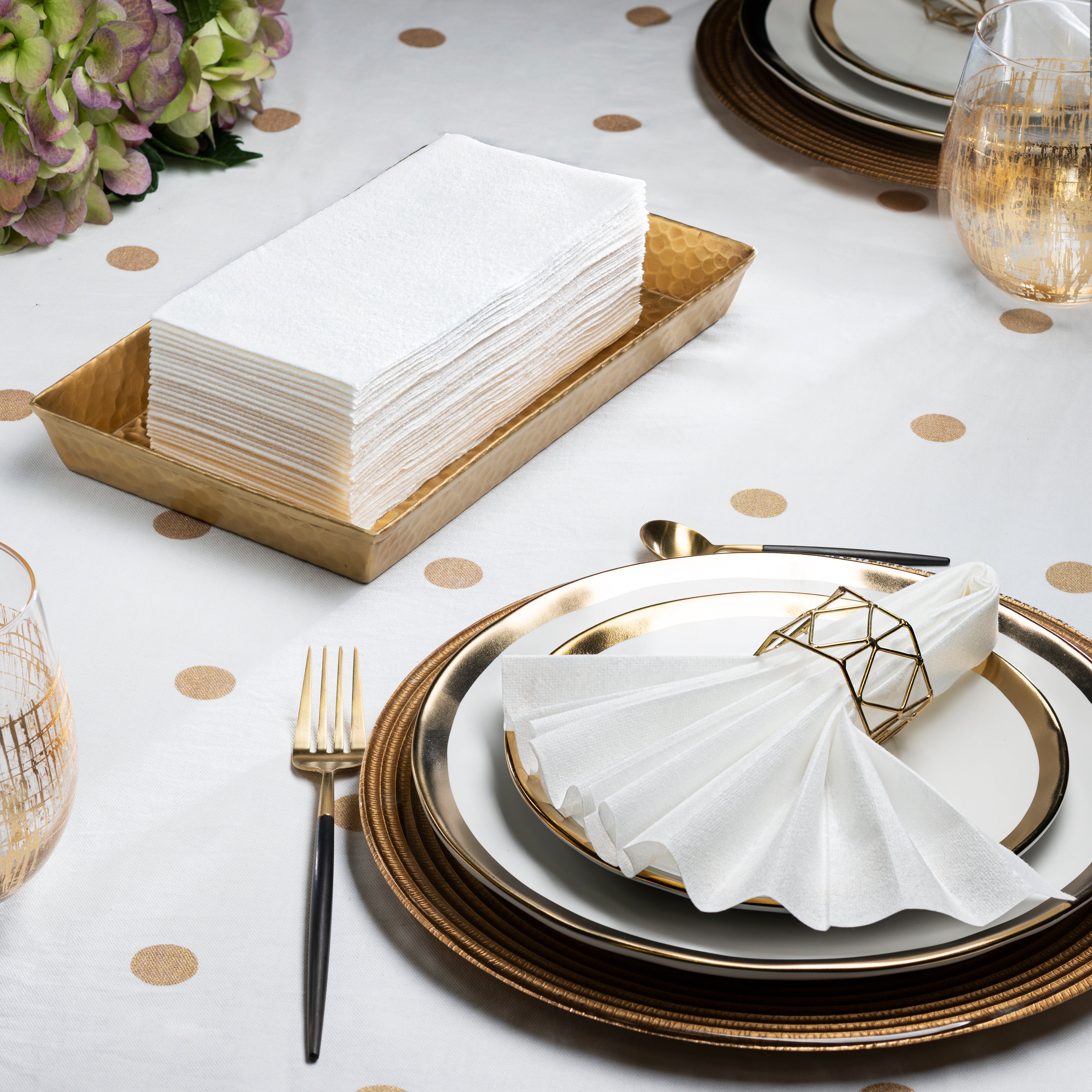 Linen-Feel Guest Towels - Disposable Cloth Dinner Napkins, Bathroom
